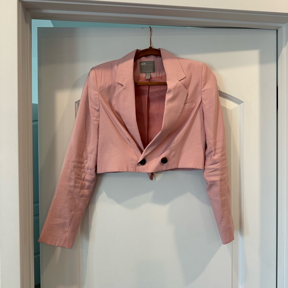 Express Blush Pink Cropped Blazer